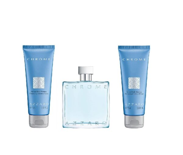 Azzaro Chrome - EdT 100 ml + Hair & Body Shampoo 2 x 75 ml